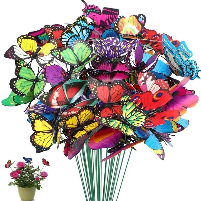 5-50 pz farfalla impermeabile giardino fioriera farfalla composizione floreale farfalla colorata decorazione esterna vasi da fiori Decor