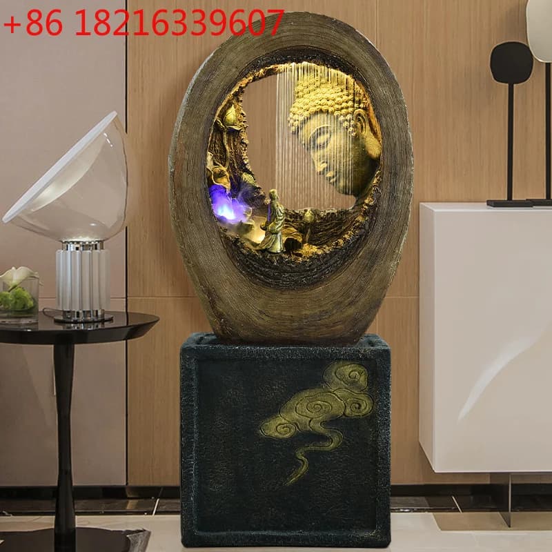 Umidificatore per decorazioni artigianali di paesaggio fortunato accanto al mobile TV Pavimento ornamentale per acque corrente in stile cinese