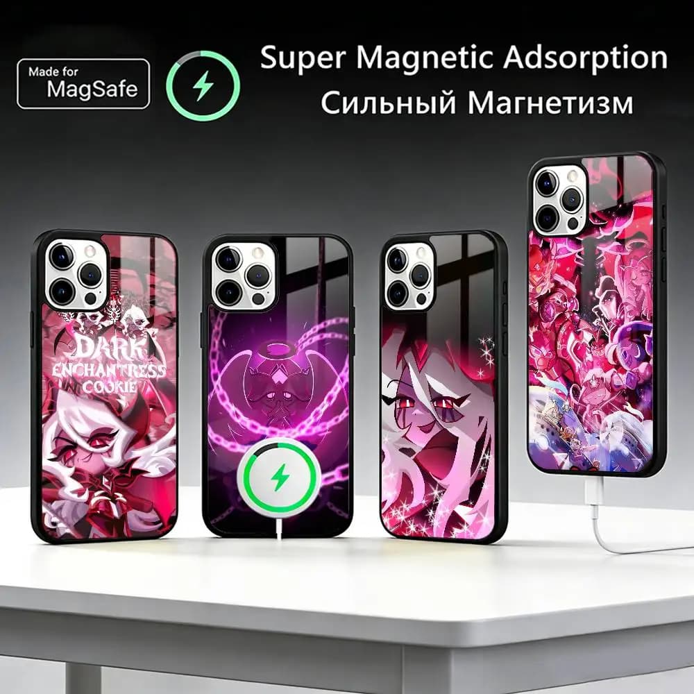 Cover per telefono D-Dark E-Enchantress Cookie R-Run Kingdom per iPhone 17, 16, 15, 14, 13, 12, 11 Plus, Pro Max, compatibile con ricarica wireless MagSafe