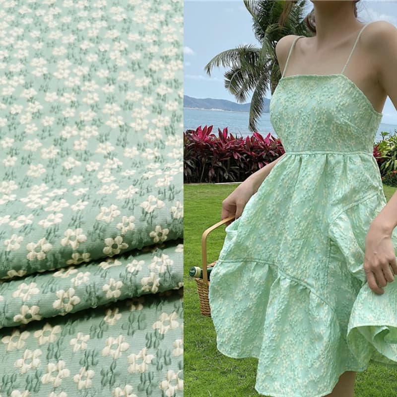 Brocade Fabric Haute Couture Embossed Jacquard Dress Fabrics Spring Summer Lantern Sleeve Princess Clothing Suit Sewing Material