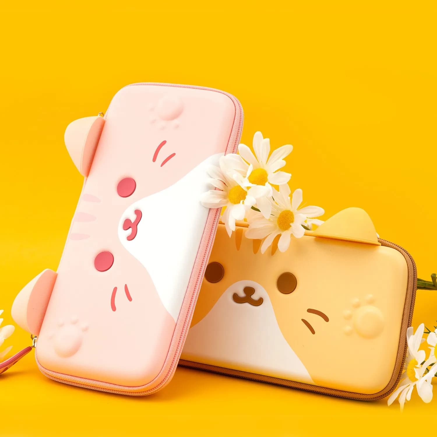 GeekShare orecchie di cane carine custodia gialla custodia protettiva per Nintendo Switch Strap faraone custodia da viaggio per Nintendo Switch