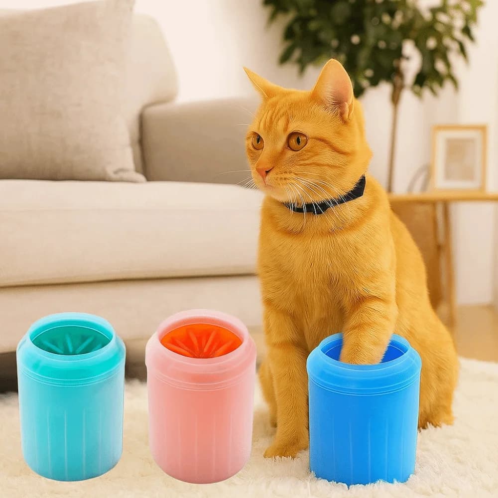 Pratica Tazza in Silicone per Pulire le Zampe dei Cani, Morbida e Rimovibile, Impermeabile, per Lavaggio Rapido delle Zampe, Spazzola per Pulizia, Ideale per Viaggi