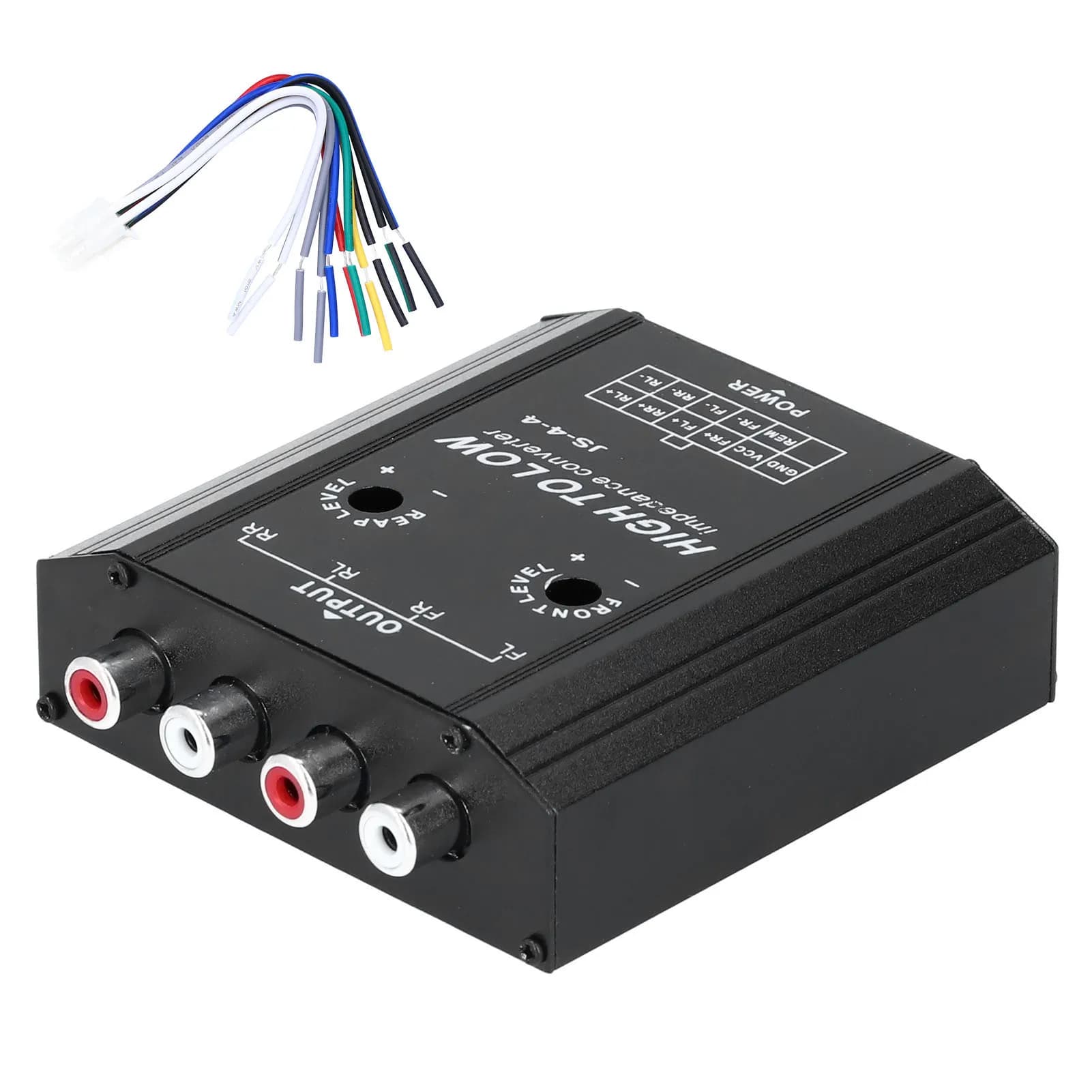 Convertitore di impedenza audio a 4 canali 12V Linea alta a bassa Altoparlante per autoradio Filtro di frequenza Altoparlante per auto in linea