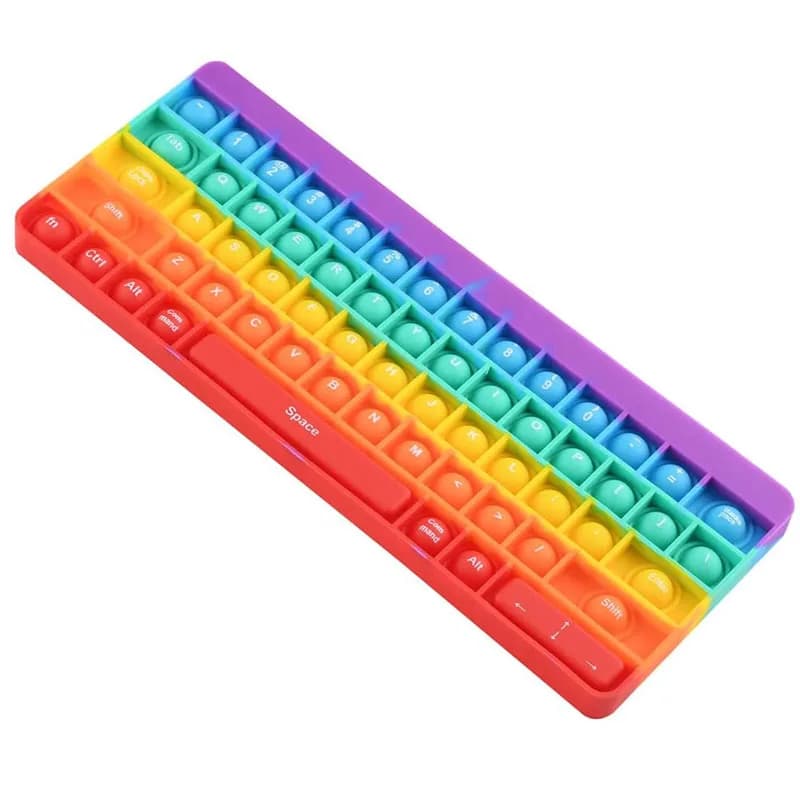 Tastiera arcobaleno Push Bubble Sensory Fidget Toys Kids ADHD ansia antistress Jugetes antiestres Para nisenos