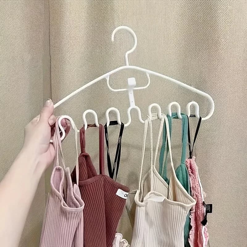 Set of 2 durable plastic coat racks with adjustable clip - Multipurpose Organizer Pants Space Saving, Ties