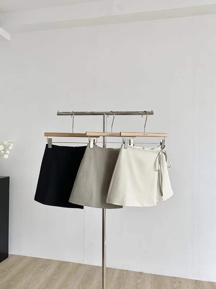 Gonna pantaloncino da donna a vita alta con nodo, stile coreano, linea ad A, anti-trasparenza, nuova collezione estate 2025