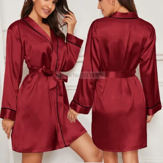 Men's Night Dress Women's Night Shirt Lingerie V-neck Bridesmaid Kimono nightdress nightdress bathrobe loose summer nightwear