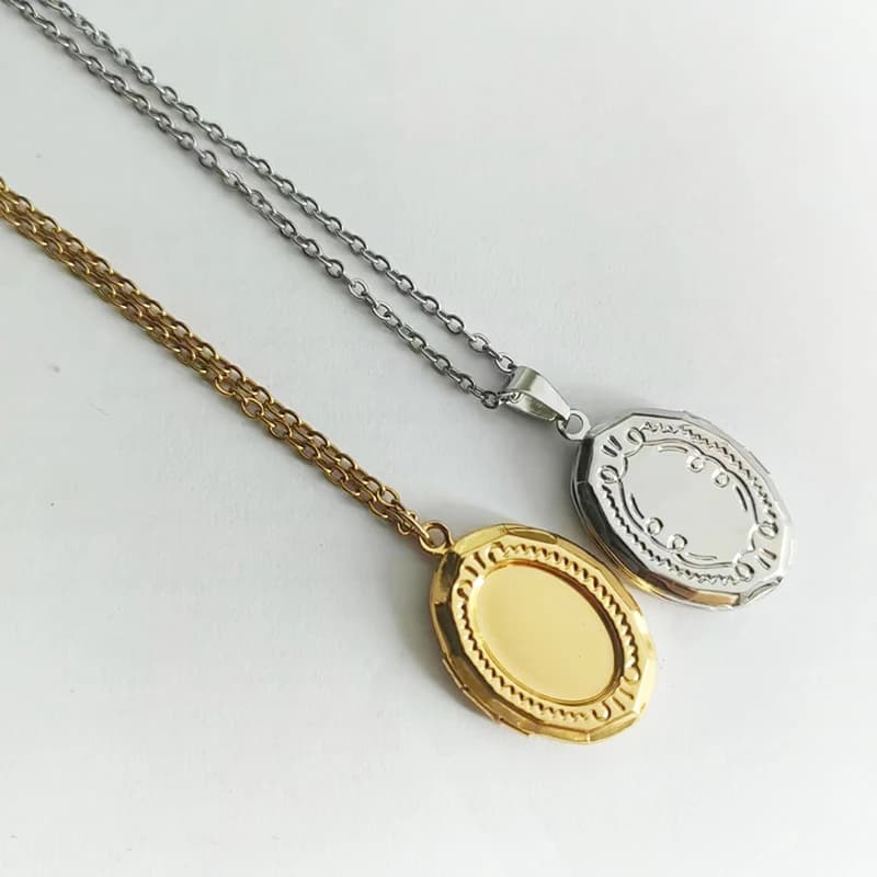 1 pz medio concavo ovale cornice per foto ciondolo progettato Charms galleggiante medaglione immagine collana donne ragazze famiglia gioielli commemorativi