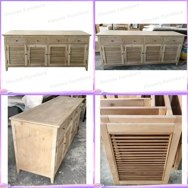 Natural Reclaimed Wood Shoe Cabinet Shutter Door Storage Organizer Entryway Bench Furniture Home Decor Rack Closet Shelf