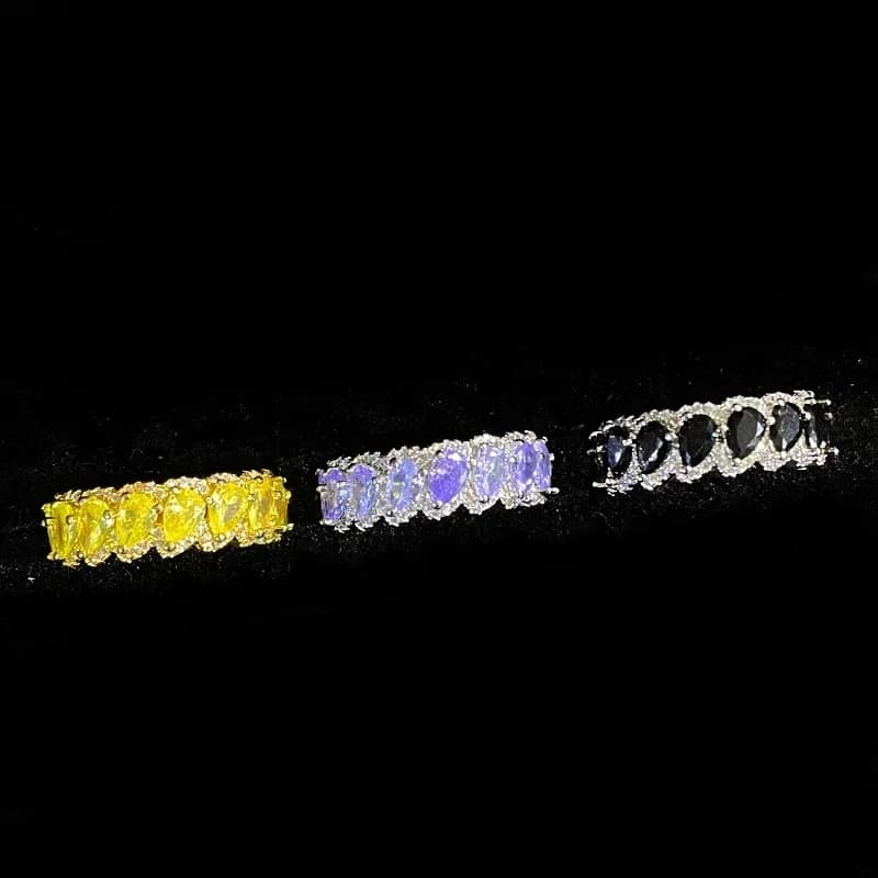 MDL Moissa! Men's ring in oxydiana with heavy drop style hip-hop microset with light luxury background plated 18k