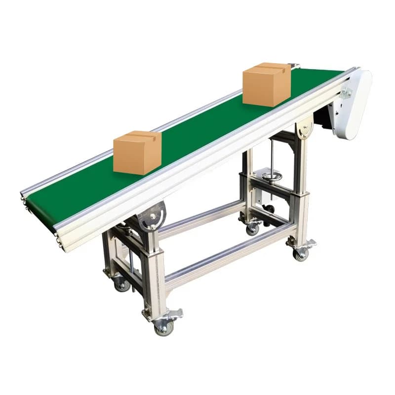 Manufacturer PVC Ribbon Transporter Transfer Box With Double Directions Running Green PU Conveyor Tape For Food Use