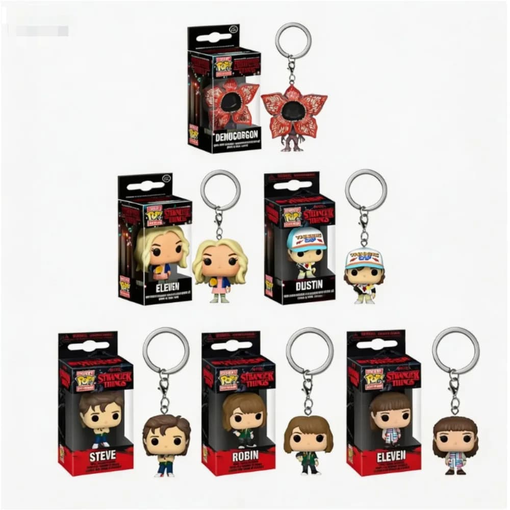Funko Pop Anime Figure Pocket Pop Portachiavi Stranger Things Eleven Robin Barb Steve Dustin Modellino Giocattolo Regalo di Compleanno