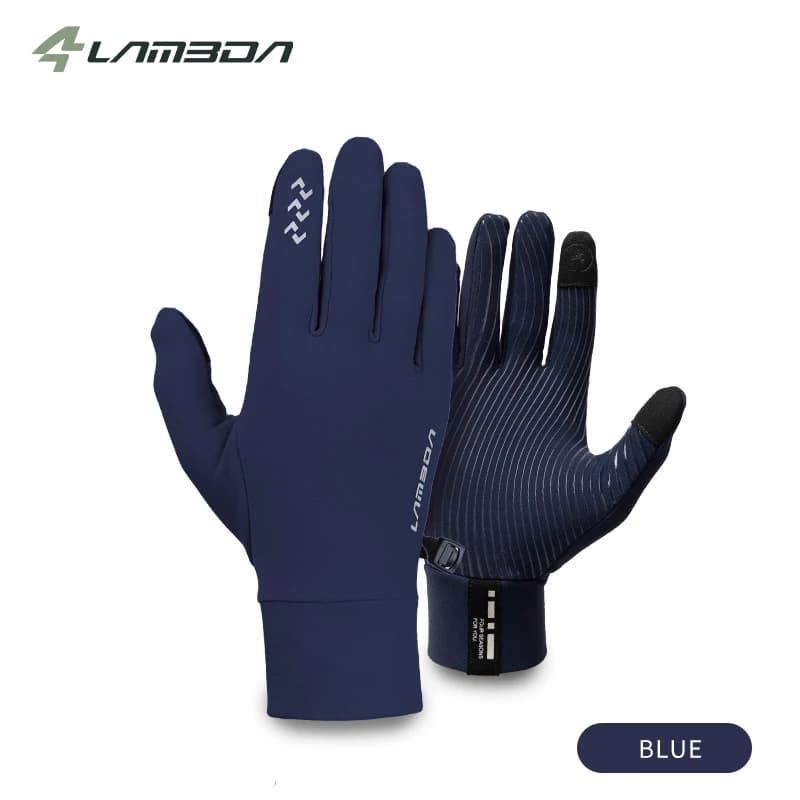 LAMEDA Autumn Winter Cycling Gloves 5-15℃ Full Finger Touchscreen Velvet Warm Anti-Slip Pad Road Mountain Bike Cycling Gloves