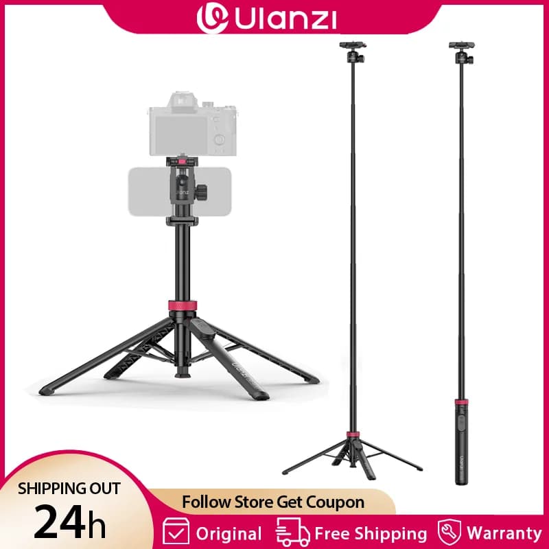 Ulanzi MT44B 1.5M 2-in-1 Selfie Stick Treppiede Supporto per telefono con telecomando per Iphone 17 16 Fotocamera Android DSLR Vlog Live