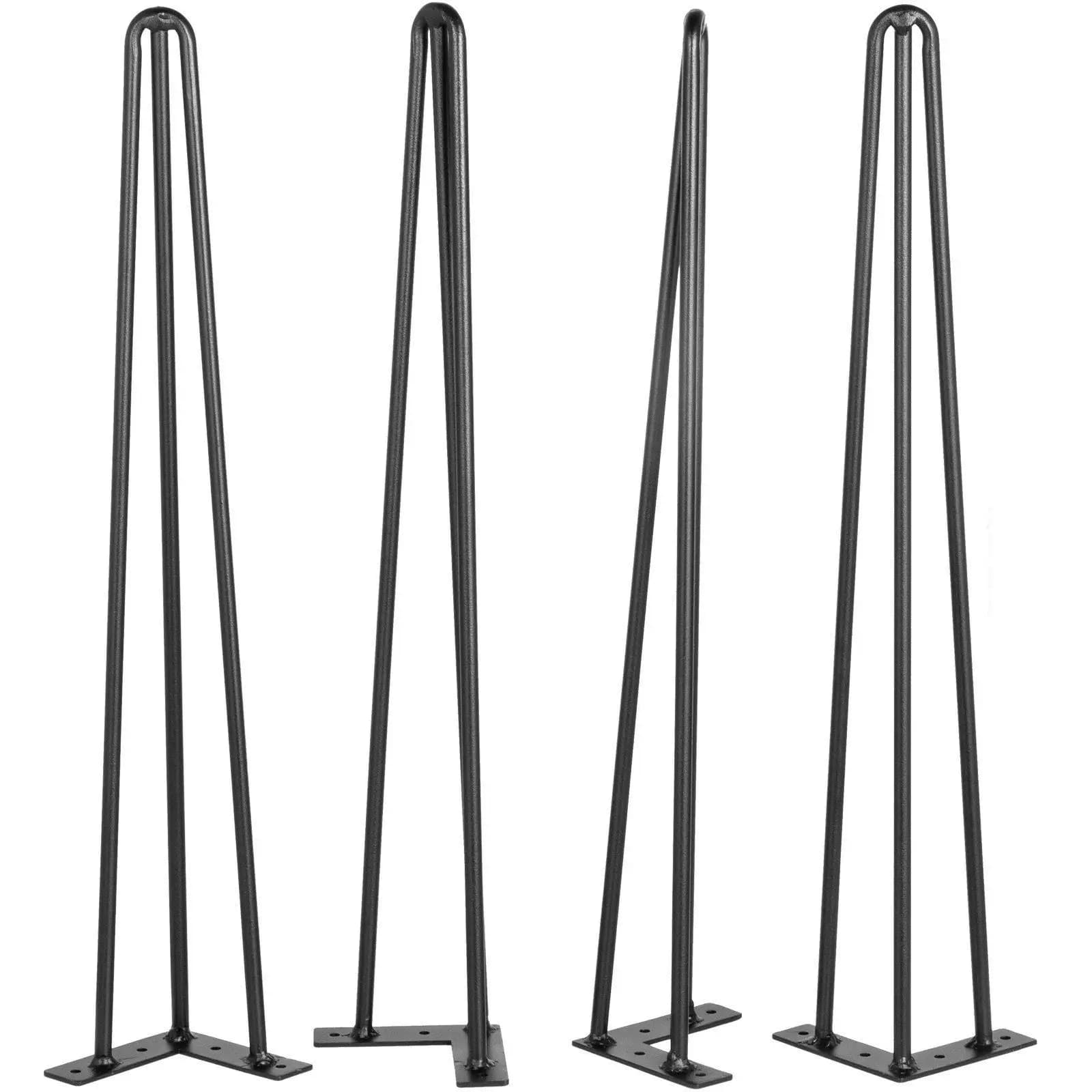 Gambe a forcina con posizionamento regolabile 20 pollici Set da 4 pezzi 3 aste 880 libbre Supporto Kit hardware per mobili in acciaio rivestito nero
