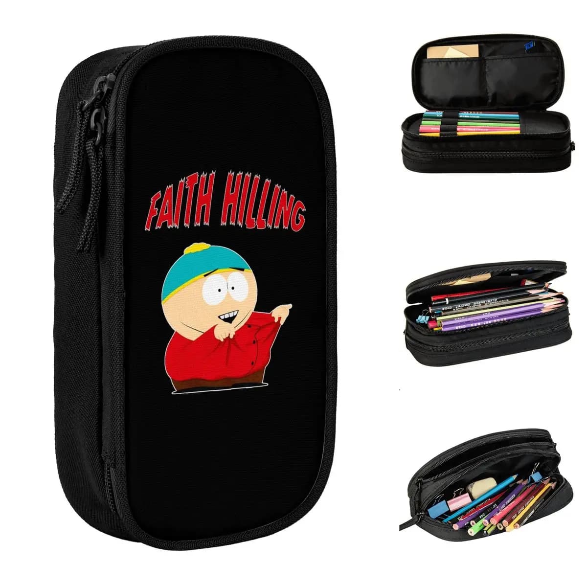 Astuccio per matite Faith Hilling Eric Cartman South-Parks, astuccio per penne per studenti, borse per matite, regali scolastici, articoli di cancelleria