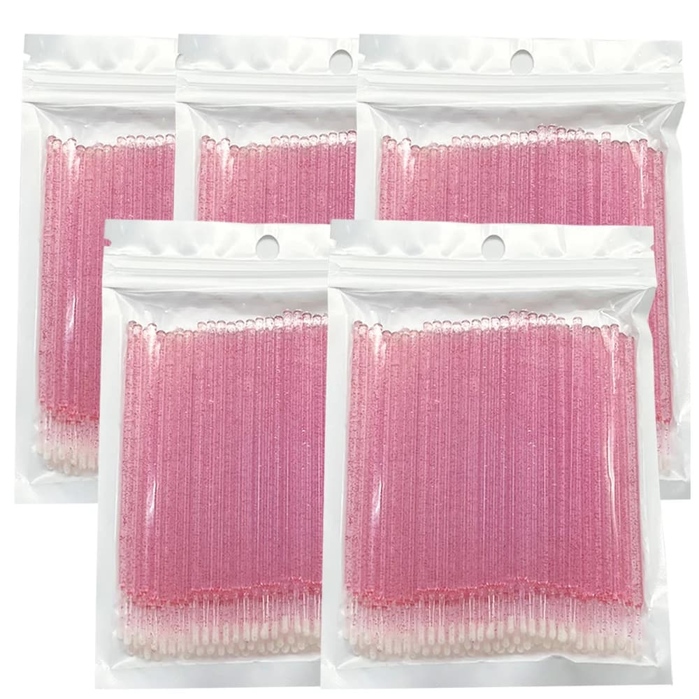 100 pcs. Eyelash cleaning brushes, micro cotton pads, individual brushes to remove make-up, micro eyelashes, beauty tools for cleaning