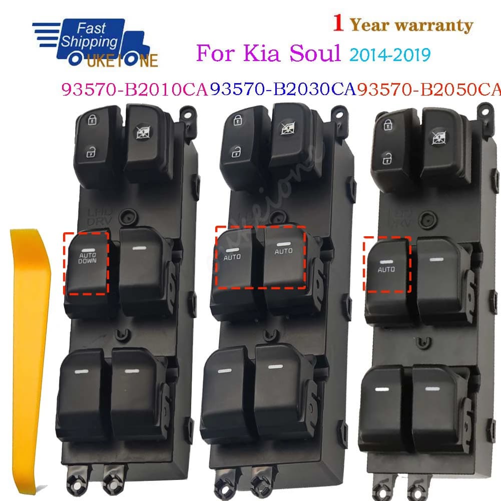 93570-B2010CA 93570-B2030CA 93570-B2050CA Per Kia Soul 2014 2015 2016 2017 2018 2019 Anteriore Sinistro Porta Finestra di Potere Interruttore Principale