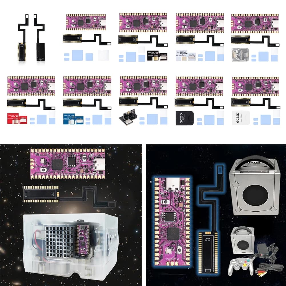 FPC Flex cable for Raspberry Pi Pico with SD2SP2 Adapter and GC2SD Card Reader for NGC Game Accessories