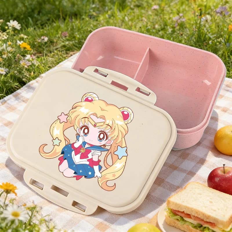 Sailor Moon Large Capacity Bento Box for Boys Girls Anime Cartoon Fashion Lunch Bag Students Portable Food Storage Container