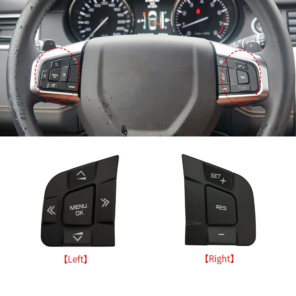 Car Steering Wheel Multifunction Control Buttons Cover Accessory For Jaguar XE XF 2015-2019 Land Rover Discovery Sport