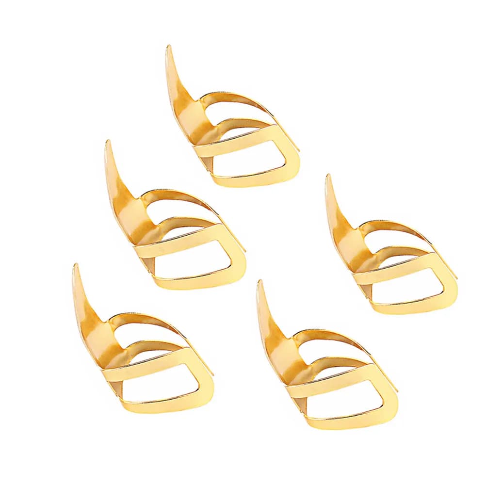 Set di 5 Plettri Premium in Acciaio Inossidabile per Chitarra, Ukulele, Oud, Slide, Portatili, Facili da Usare, Antiscivolo e Confortevoli