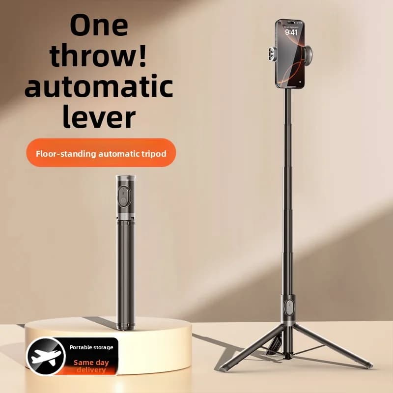 Selfie stick con treppiede per fotografia generale, supporto per streaming live, 360 ° palmare girevole, portatile per viaggi e concerti