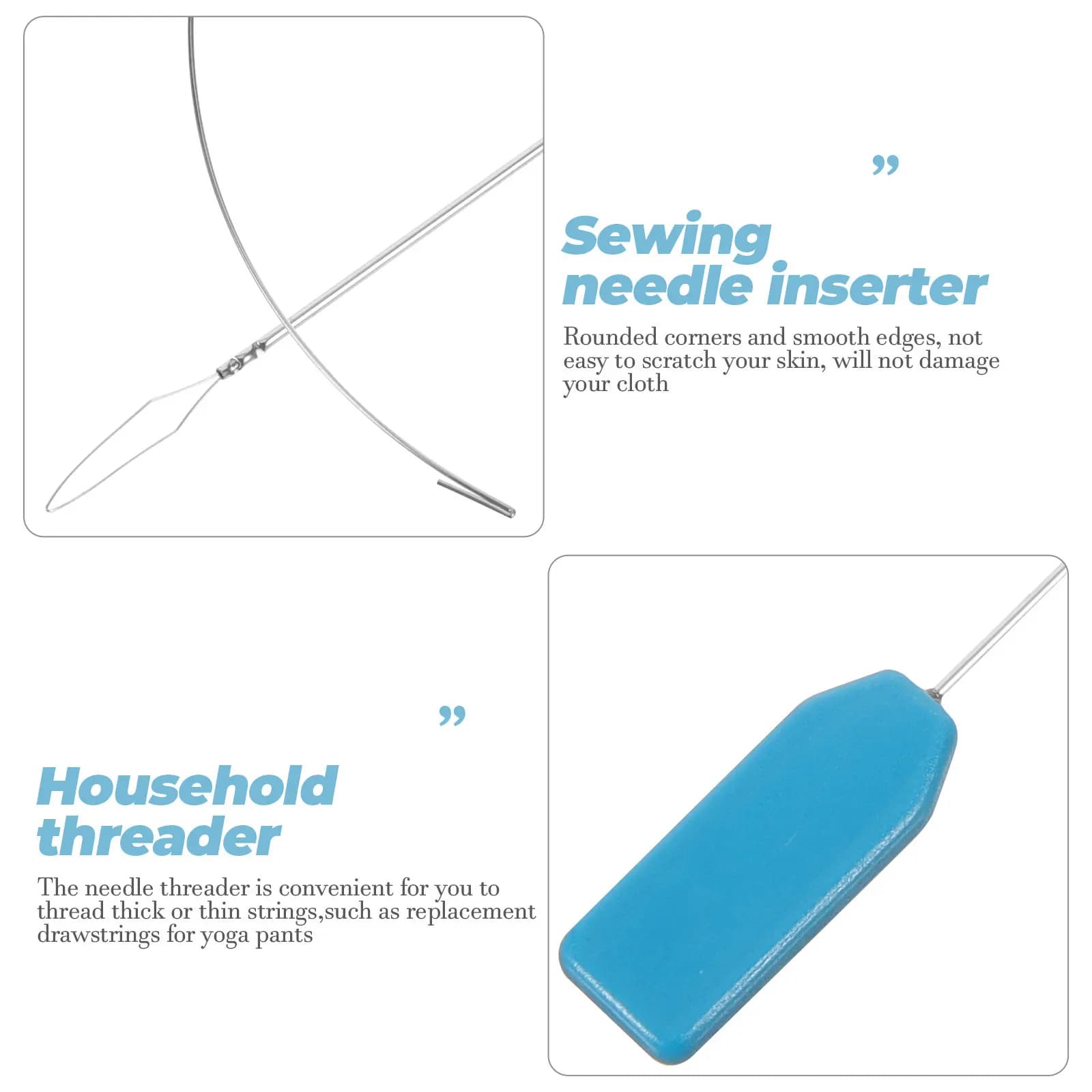 Set di 1 Infilatore per Aghi in Plastica, Strumento per Infilare Cordoncini, Dispositivo da Cucito per Pantaloni, Cappelli da Yoga, Accessori per Artigianato