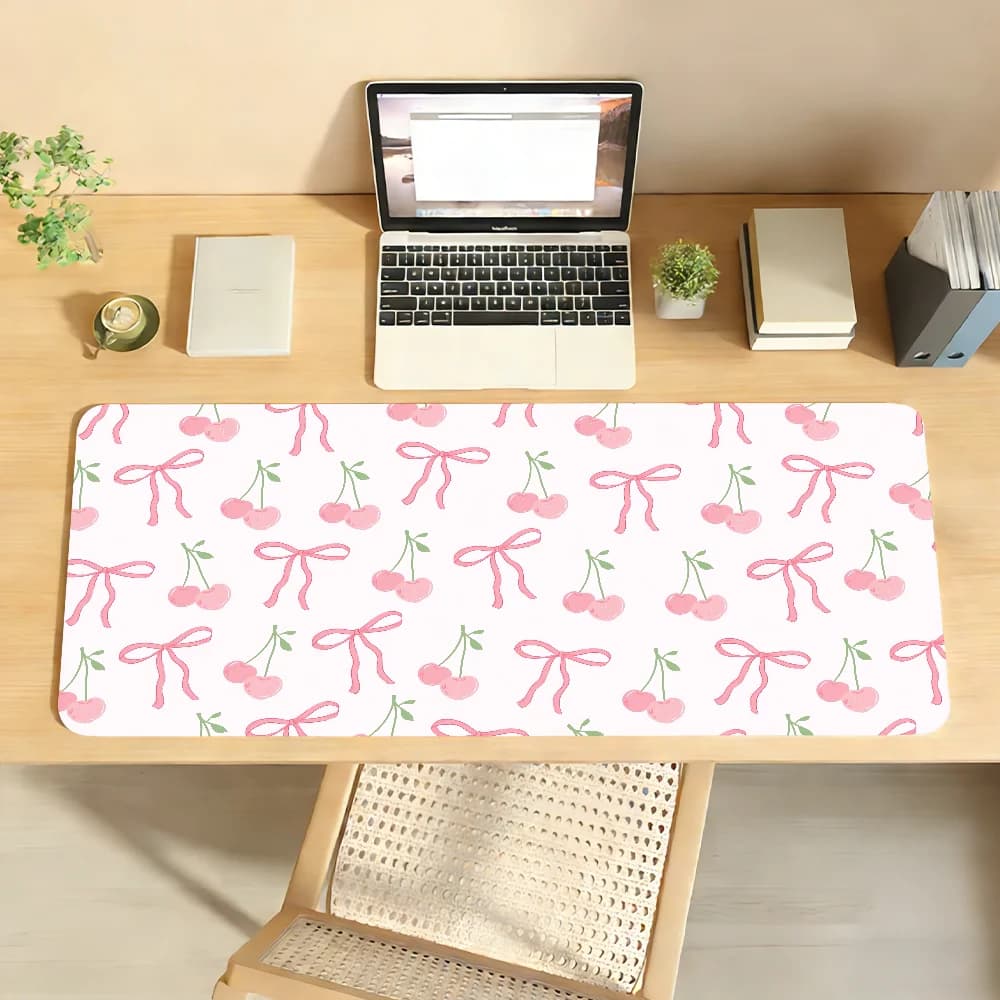 Tappetino per Mouse con Fiocco Floreale, Antiscivolo, Bordo Bloccato, Tappetino da Scrivania per PC e Laptop, Accessori in Gomma per Ufficio, Tastiera, Grande Tappeto XXL per Giochi