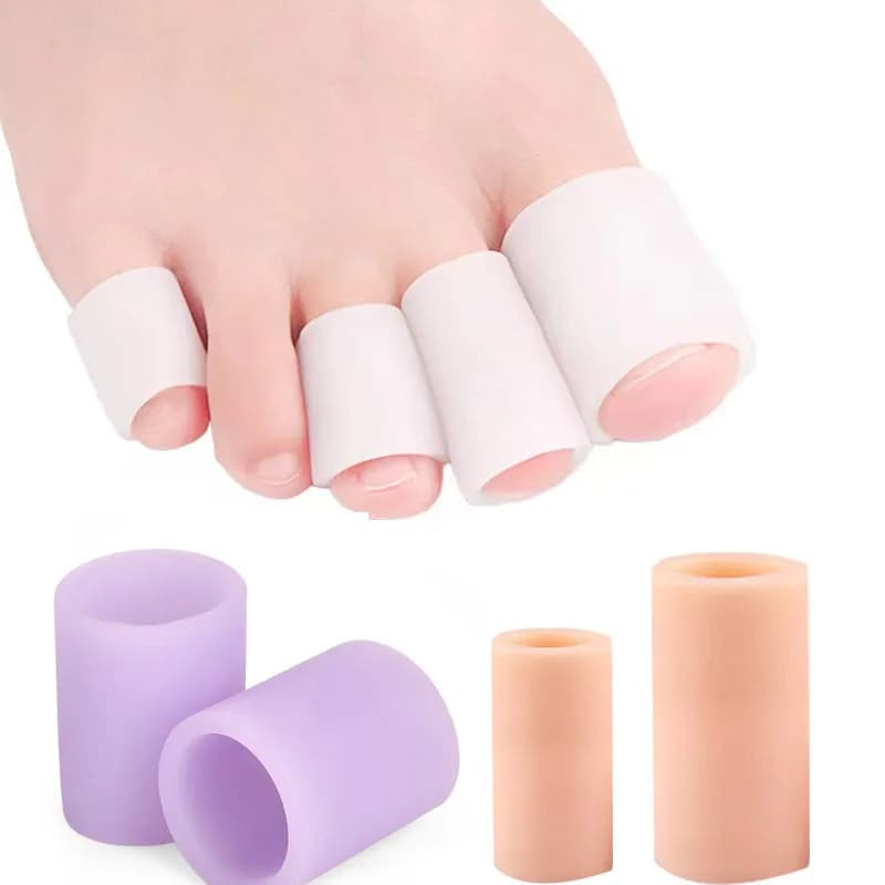 2 pezzi = 1 paio di protezioni per le dita dei piedi grandi separatori per dita plantari protezione per le dita in silicone anti-abrasione e anti-dolore manica per il pollice