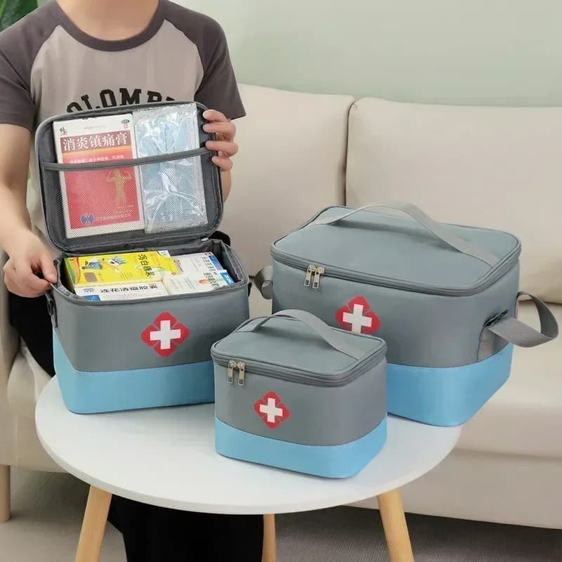 Kit di pronto soccorso Borsa per medicinali Borsa di salvataggio esterna portatile Organizzatore di stoccaggio per kit medico di grande capacità per uso domestico