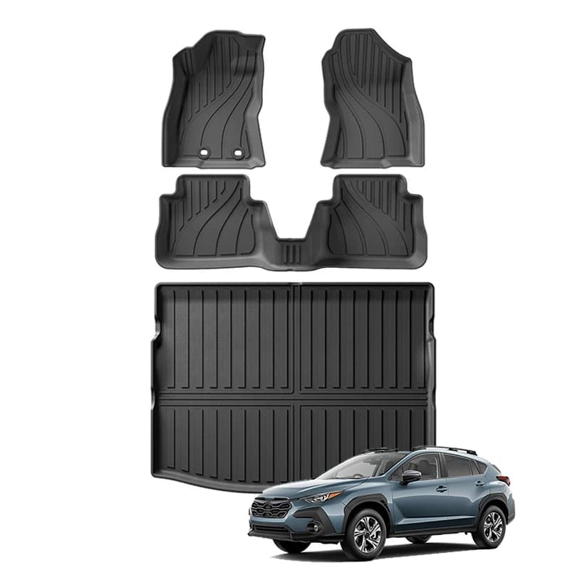 Tappetino per bagagliaio auto per Subaru Impreza/Crosstrek 2017-2024, in TPE, impermeabile per tutte le stagioni, protezione posteriore per vano di carico, anti sporco