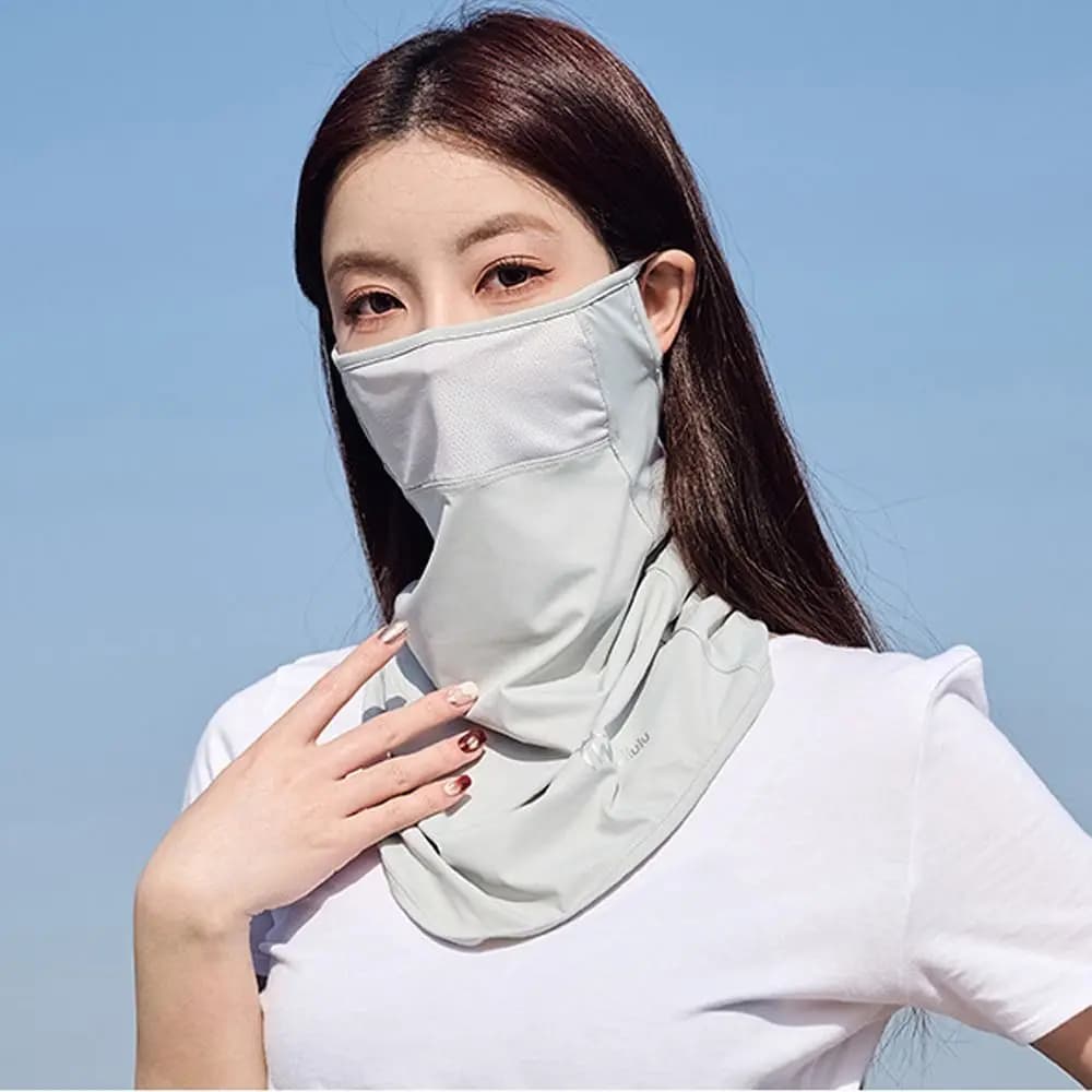Maschera Solare con Protezione per il Collo, Scudo Facciale per Esterni, Maschera Estiva in Seta Ghiaccio per Uomo e Donna, Ideale per la Pesca