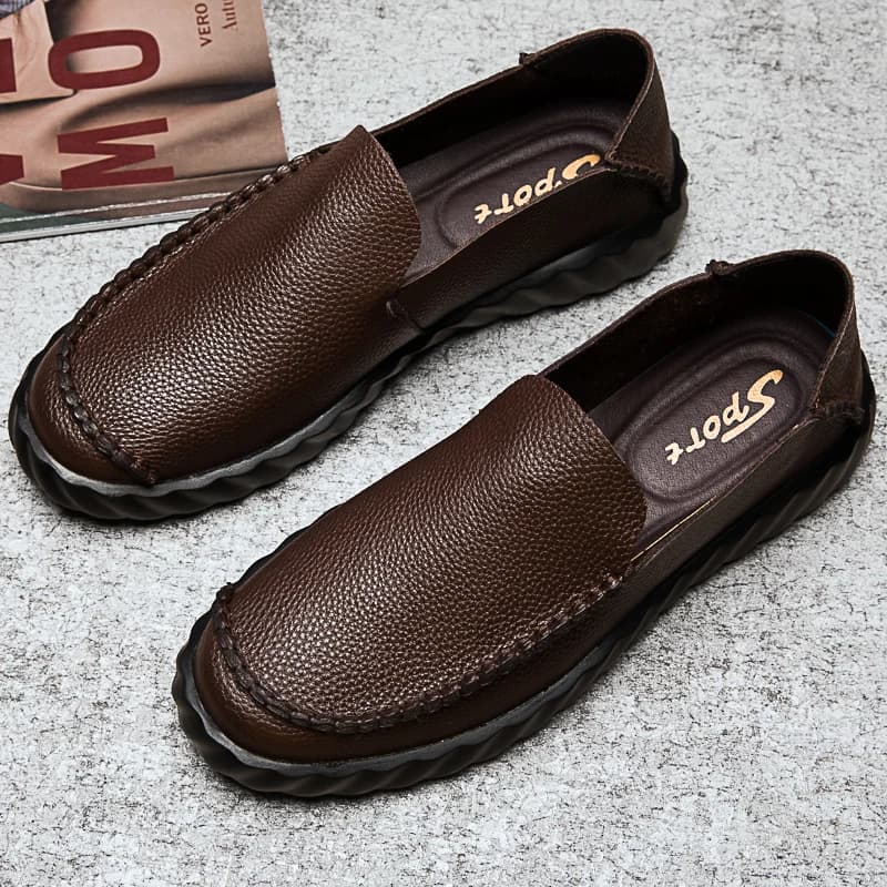 Scarpe formali classiche da uomo d'affari Mocassini comodi con suola morbida Scarpe estive da uomo versatili e traspiranti in vera pelle