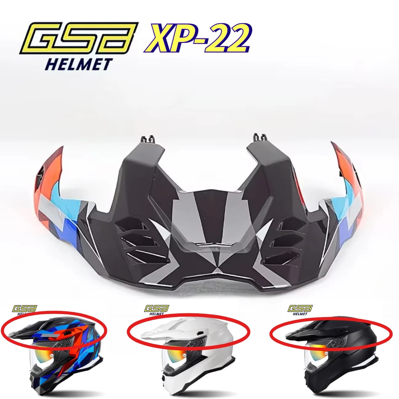 Adatto per accessori speciali GSB Modello XP-22 Casco fuoristrada Tesa speciale, Accessori per casco moto