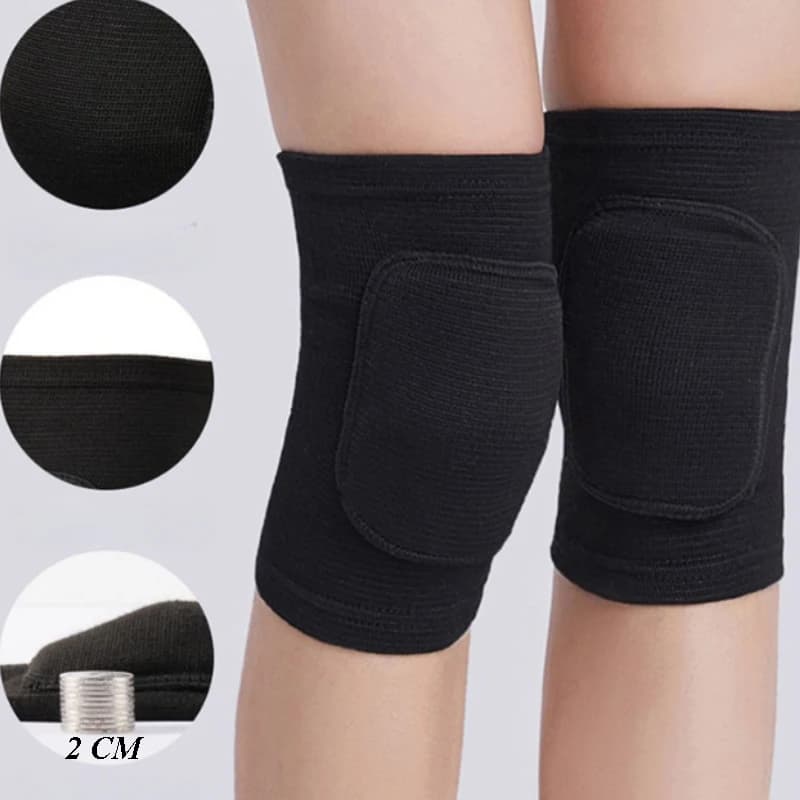 2 Pz/paia Ginocchiere Sportive per Uomo Donna Bambini Elastico Addensare Spugna Ginocchia Bretelle Protezione per la Danza Yoga Pallavolo Tennis