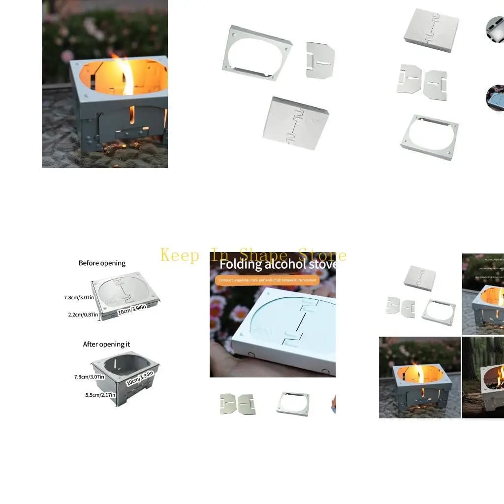 U1JC Foldable camping cooker Compact Removable alcohol burners Windproof cooker for outdoor cooking