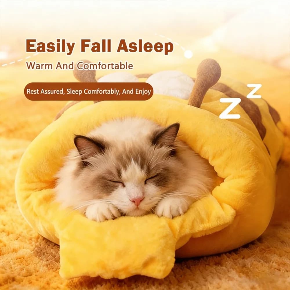 New sleeping bag for cats with honey pot cave cold-proof thickened bed for cats filled with honey bed for cats washable wrap