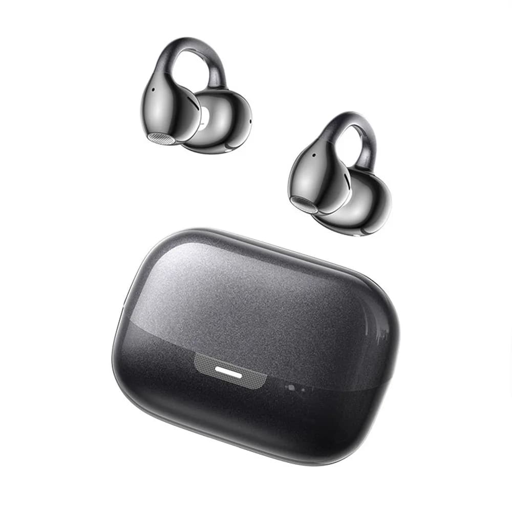 Open Ear Earbuds, Clip-On Headphones Over Ear for Running Workout, Powerful Bass, Bluetooth 6.0 Earphones for Glasses Wearers