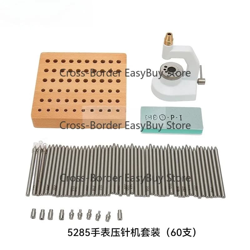 Watch Repair Tool 5285 Punch Set Punching Machine 60 Punches 10 Needle Head Set Punches with Base