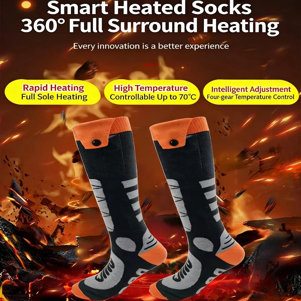 NEW Socks Thermal heaters, Ski & Sport Scalers, APP Control, Electric Socks for Winter Skiing with 5000mAh Battery