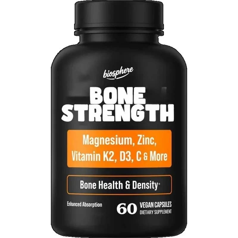 Vegetable calcium citrate containing vitamin D3, K2, magnesium, zinc, potassium, boron - bone health supplements -60 capsules