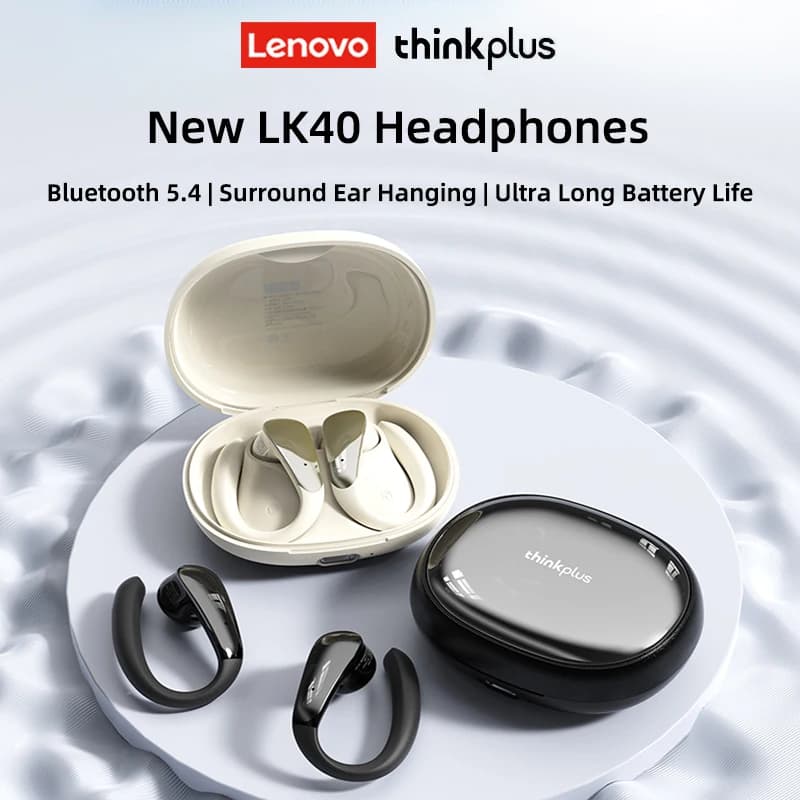 Lenovo LK40 Headphones Hook for the Ear Wireless Bluetooth 5.4 HiFi Sound Headset Gaming Sport Waterproof Headset HD call with microphone New