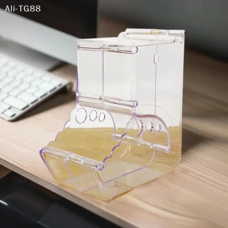 VeraCove Dispenser Automatico di Cibo per Animali Domestici in Plastica Trasparente, 1 Pezzo, per Criceti, Porcellini d'India, Conigli, Contenitore per Cibo