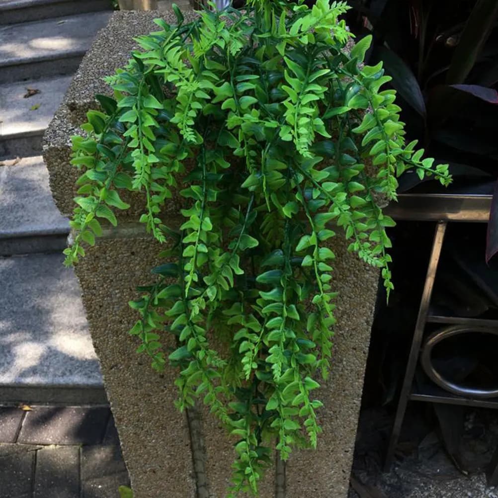 2 Pieces of Artificial Copper Plants, Faux Sheets for Wall Decoration, Home & Office, Realistic Decoration and Duration