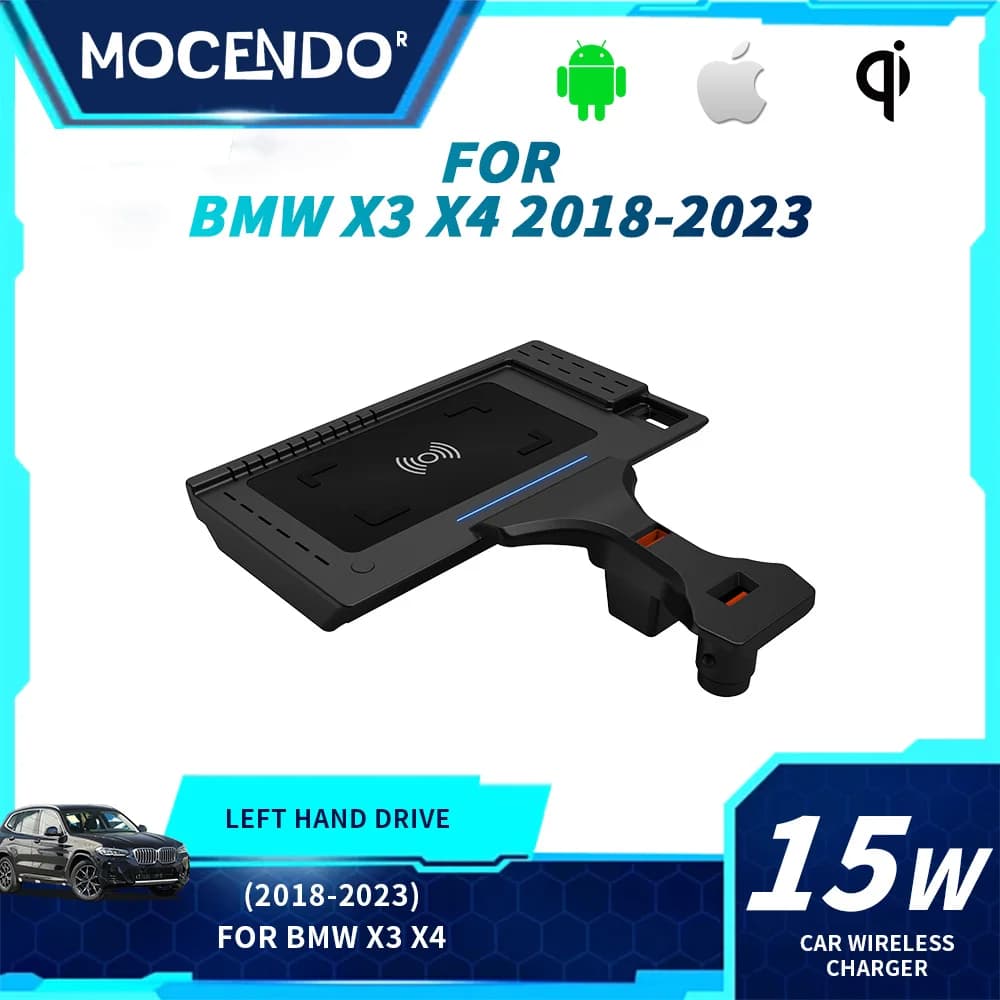 Caricatore Wireless per Auto 15W per BMW X3 G01 X4 G02, Ricarica Rapida, Accessorio per Telefono, Modelli 2018-2023