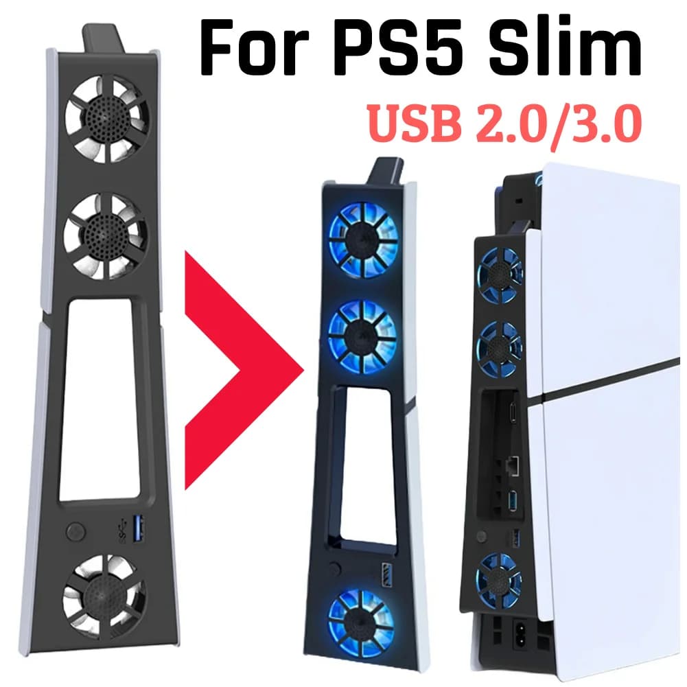 Ventola di Raffreddamento per Console Sony PS5 Slim, Ventola Esterna di Raffreddamento per PlayStation 5 Slim, Accessori per Giochi