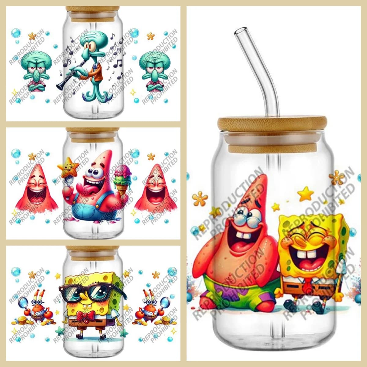 Alta Qualità ‌ Adesivo 3D Divertente a Cartone Animato per Bicchieri da 16oz Libbey, Fai da Te, per Telefono, Tazza, Lavabile, UV DTF, per Rivestimento Tazze