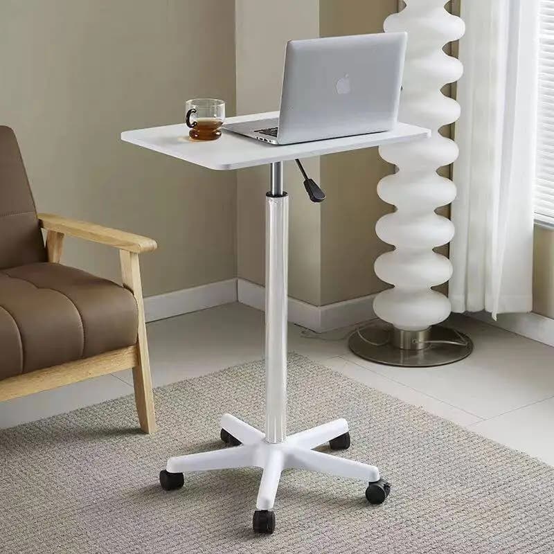 Postazione di Lavoro Mobile Regolabile in Altezza, Scrivania per Laptop da Comodino, Tavolo per Computer Sollevabile per Casa e Ufficio