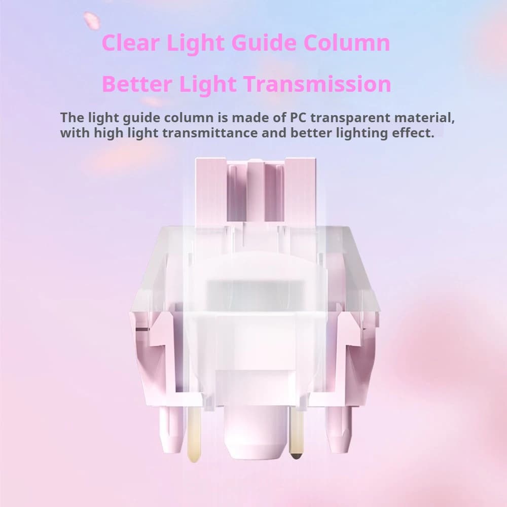 OUTEMU Strawberry Silent Switch 5 Pin POM 32gf Light Force Factory Lubed Hot Swap Linear Switch Mechanical Keyboard Accessories